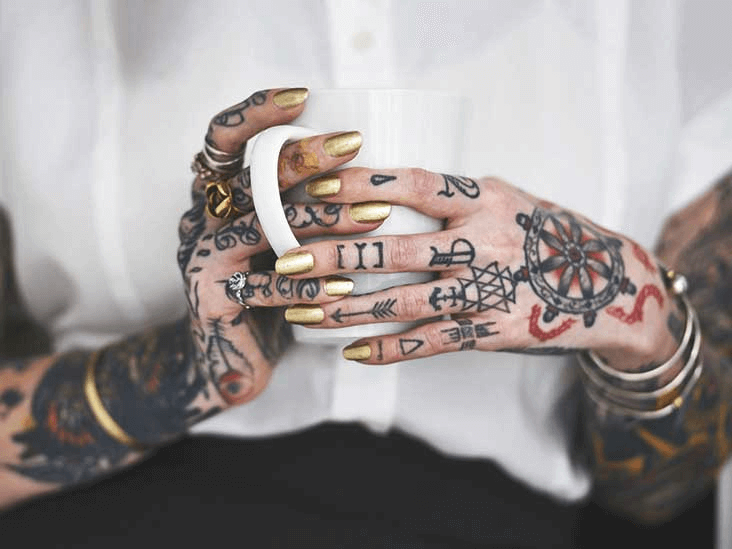 Eboy hand tattoos